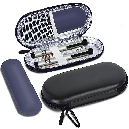 MOSLA Insulin-Kühlertasche Reiseetui für Diabetiker – Medikamenten-Organizer mit 2 Kühlakkus für Insulin-Pens und Zubehör