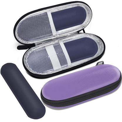 MOSLA Insulin-Kühltasche für Diabetiker – Isolierte Reisetasche mit 2 Kühlakkus für Insulin-Pens und Zubehör (Lila, Kompakt)