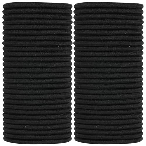 ADRIONE Schwarze Haargummis für Frauen, Mädchen, Kinder & Männer – 280er Pack, 4 mm Zopfgummis – Elastische Haarbänder für dickes, mittleres, dünnes, feines, kurzes Haar – Rutschfest & schonend – Haar-Accessoires