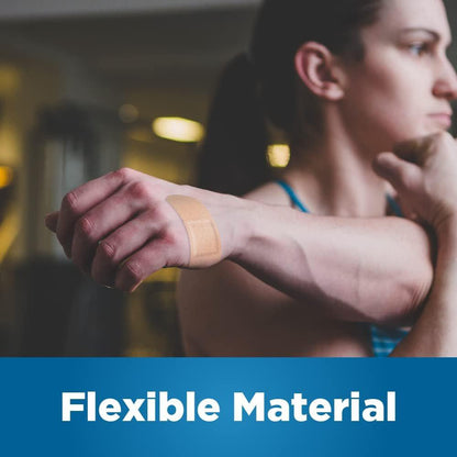 Flexible Stoff-Pflaster für Wunden und Schrammen, atmungsaktiv mit nicht haftendem Pad, latexfrei, 100 Stück
