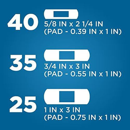 Fabric-Heftpflaster für flexible Wundversorgung, hautfreundlich, atmungsaktiv, Erste-Hilfe-Bedarf, gemischte Größen, 100 Stück