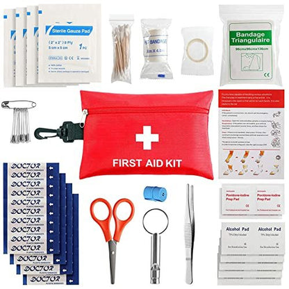 97-teiliges Erste-Hilfe-Set – Kleines Reise-Erste-Hilfe-Set für Auto, Schule, Sport, Zuhause, Camping und Wandern