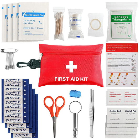 97-teiliges Erste-Hilfe-Set – Kleines Reise-Erste-Hilfe-Set für Auto, Schule, Sport, Zuhause, Camping und Wandern