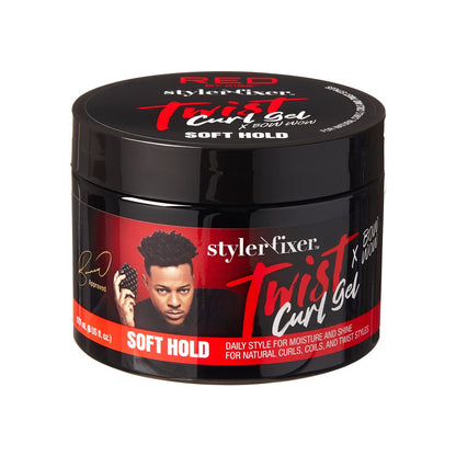 RED by Kiss X Bow Wow Styler Fixer Twist Curl Gel – Weicher Halt für Afro-Haar, feuchtigkeitsspendend mit Kokosduft, ideal für 360 Waves & Twists, gepflegt und natürlich glänzend