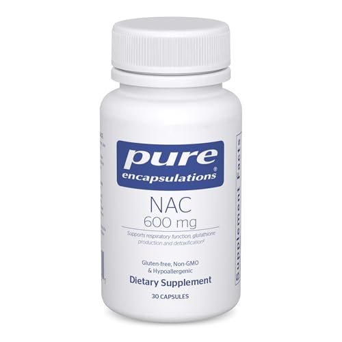 Pure Encapsulations NAC 600 mg – N-Acetylcystein Kapseln für Lungen- und Immununterstützung, Leber- und Antioxidantien-Unterstützung* – 30 Kapseln