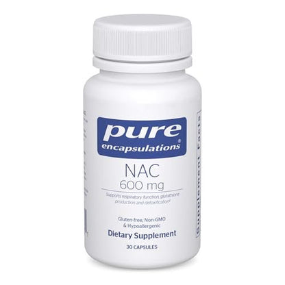 Pure Encapsulations NAC 600 mg – N-Acetylcystein Kapseln für Lungen- und Immununterstützung, Leber- und Antioxidantien-Unterstützung* – 30 Kapseln