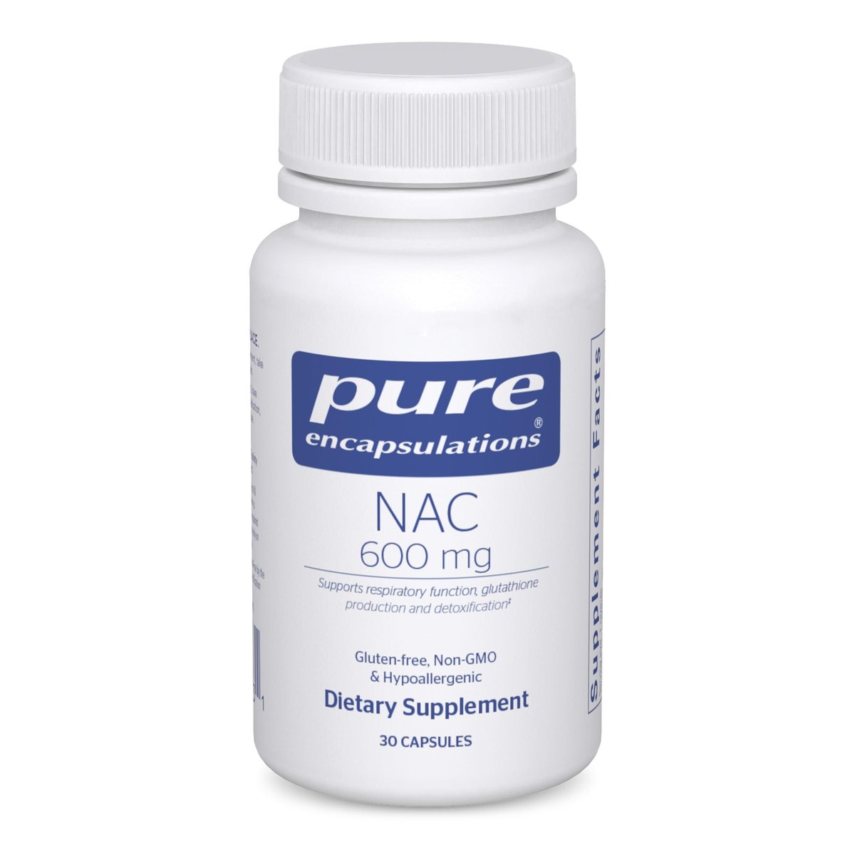 Pure Encapsulations NAC 600 mg – N-Acetylcystein Kapseln für Lungen- und Immununterstützung, Leber- und Antioxidantien-Unterstützung* – 30 Kapseln
