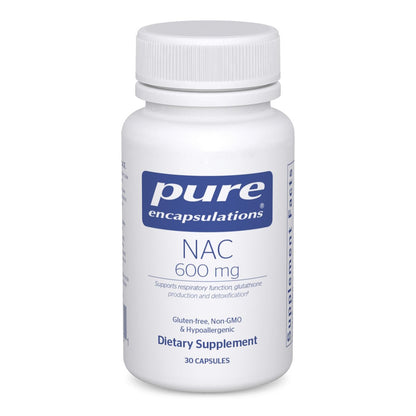 Pure Encapsulations NAC 600 mg – N-Acetylcystein Kapseln für Lungen- und Immununterstützung, Leber- und Antioxidantien-Unterstützung* – 30 Kapseln