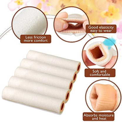 Tondiamo 6er-Pack Schaumstoff-Zehenschutz-Hülsen – Zehenpolster für Ballen, Hammerzehe, Hühneraugen, Blasen & Schmerzlinderung (Medium, Beige)