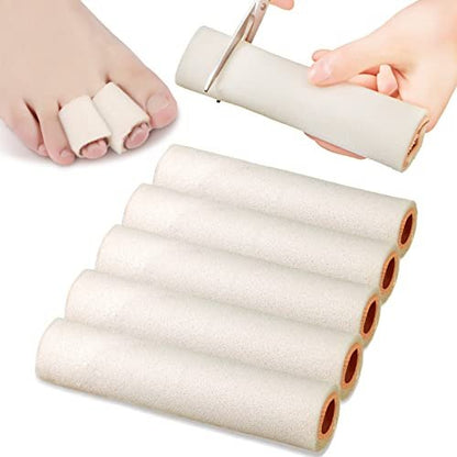 Tondiamo 6er-Pack Schaumstoff-Zehenschutz-Hülsen – Zehenpolster für Ballen, Hammerzehe, Hühneraugen, Blasen & Schmerzlinderung (Medium, Beige)