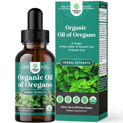 Bio Oregano Öl Tropfen - Hochkonzentriertes flüssiges Oreganoöl mit 60% Carvacrol für Verdauung & Immununterstützung - Flüssiger Kräuterextrakt für Immunstärke & gesunden Darm - 30 ml