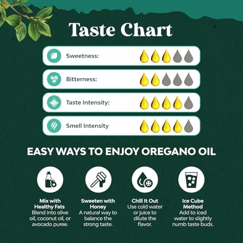 Bio Oregano Öl Tropfen - Hochkonzentriertes flüssiges Oreganoöl mit 60% Carvacrol für Verdauung & Immununterstützung - Flüssiger Kräuterextrakt für Immunstärke & gesunden Darm - 30 ml