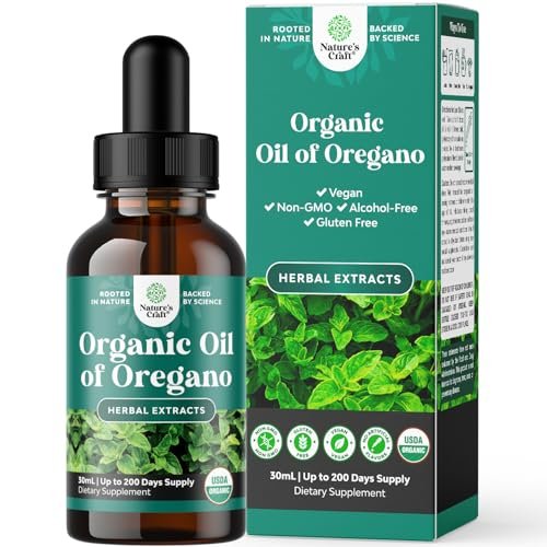 Bio Oregano Öl Tropfen - Hochkonzentriertes flüssiges Oreganoöl mit 60% Carvacrol für Verdauung & Immununterstützung - Flüssiger Kräuterextrakt für Immunstärke & gesunden Darm - 30 ml