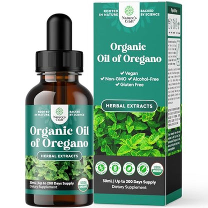 Bio Oregano Öl Tropfen - Hochkonzentriertes flüssiges Oreganoöl mit 60% Carvacrol für Verdauung & Immununterstützung - Flüssiger Kräuterextrakt für Immunstärke & gesunden Darm - 30 ml