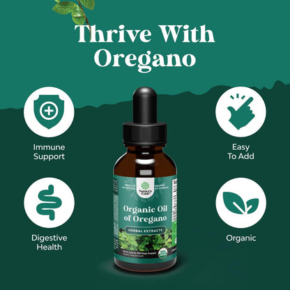 Bio Oregano Öl Tropfen - Hochkonzentriertes flüssiges Oreganoöl mit 60% Carvacrol für Verdauung & Immununterstützung - Flüssiger Kräuterextrakt für Immunstärke & gesunden Darm - 30 ml