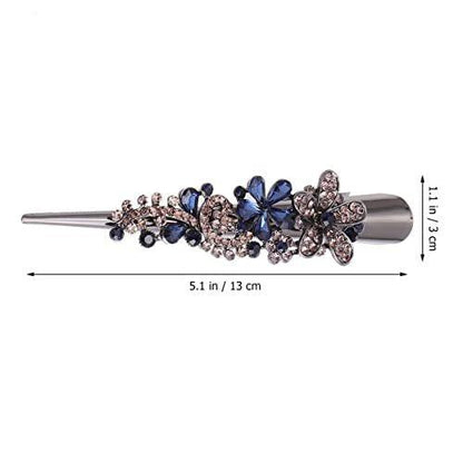 Kichvoe Haarclip - Vintage Metall Alligator Clip mit Strass, Retro Deko für Frauen und Mädchen
