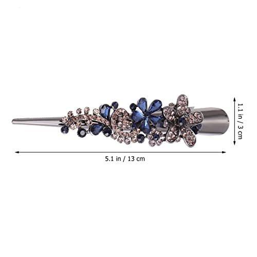 Kichvoe Haarclip - Vintage Metall Alligator Clip mit Strass, Retro Deko für Frauen und Mädchen