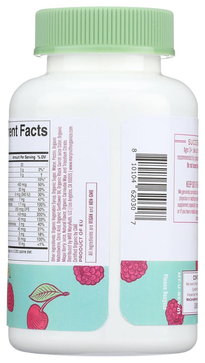 MARYRUTH'S Multivitamin Gummis für Frauen ab 14 Jahren | Immununterstützung | Haar- und Hautgesundheit | Reproduktive Gesundheit | Vitamin A C D E B6 B12 Biotin Zink Jod | Bio | Vegan | Ohne Gentechnik | 60 Stück