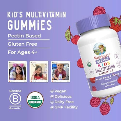 MARYRUTH'S Kinder-Vitamine | Multivitamin Gummis für Kinder ab 4 Jahren | Vegan | 60 Stück (1 Monatsvorrat)