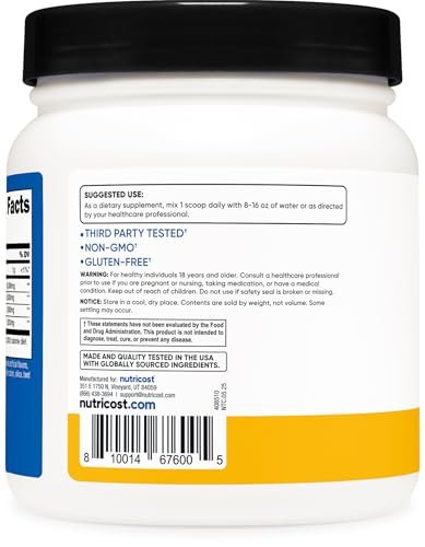 Nutricost BCAA Pulver (Orange Mango, 60 Portionen) - 2:1:1 Optimales Verhältnis, Glutenfrei, Nicht-GVO, Vegetarisch
