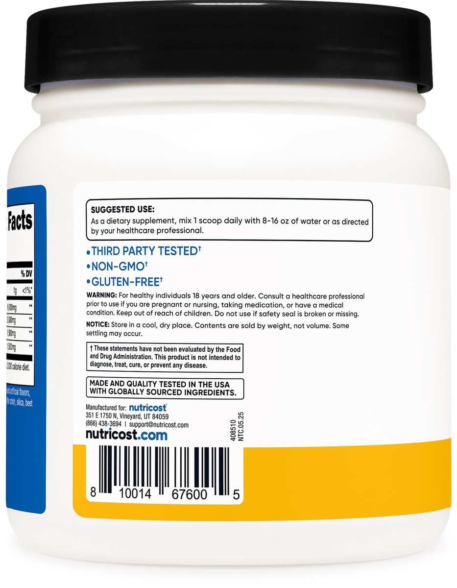 Nutricost BCAA Pulver (Orange Mango, 60 Portionen) - 2:1:1 Optimales Verhältnis, Glutenfrei, Nicht-GVO, Vegetarisch