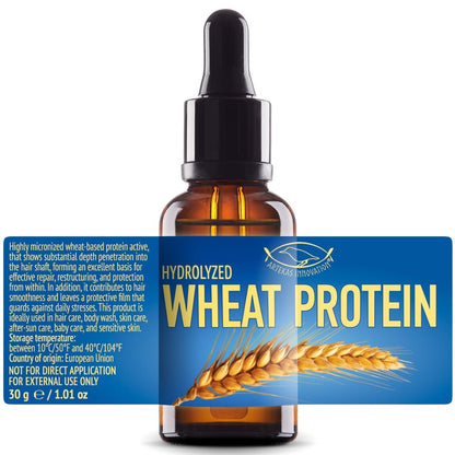 Artekas Innovation Hydrolysiertes Weizenprotein – Flüssig für selbstgemachte Haarpflege, Hautpflege, Körperwaschmittel, Shampoos und Conditioner – 30 ml