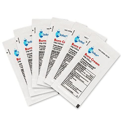 Globe First Aid Burn Cream 0,9 g Portionsbeutel (Box mit 144) – Erste-Hilfe-Creme zur Linderung von leichten Verbrennungen, Schnitt- und Schürfwunden
