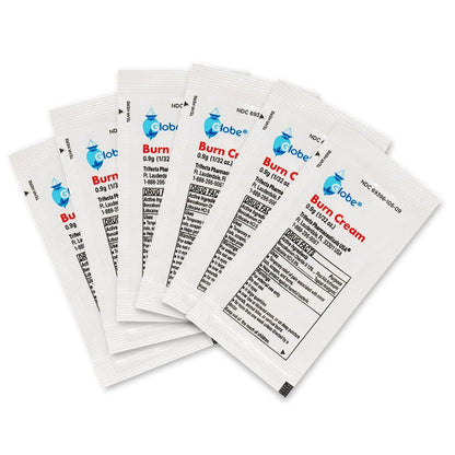 Globe First Aid Burn Cream 0,9 g Portionsbeutel (Box mit 144) – Erste-Hilfe-Creme zur Linderung von leichten Verbrennungen, Schnitt- und Schürfwunden