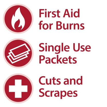 Globe First Aid Burn Cream 0,9 g Portionsbeutel (Box mit 144) – Erste-Hilfe-Creme zur Linderung von leichten Verbrennungen, Schnitt- und Schürfwunden