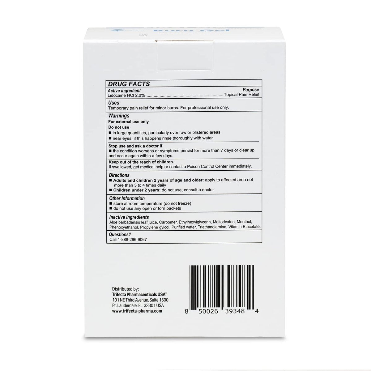 Globe First Aid Burn Gel mit Aloe 0,9g Beutel (Box mit 144 Stück) - Erste Hilfe Gel zur vorübergehenden Linderung von leichten Verbrennungen, Schnitten und Schürfwunden