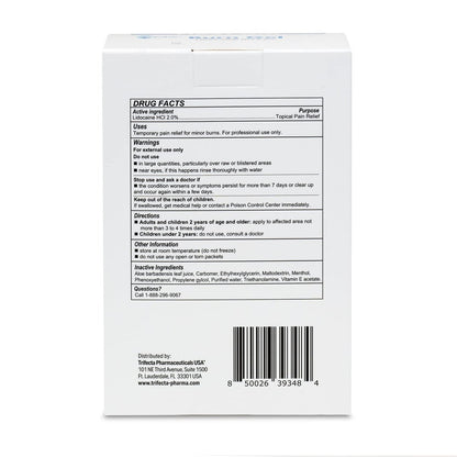 Globe First Aid Burn Gel mit Aloe 0,9g Beutel (Box mit 144 Stück) - Erste Hilfe Gel zur vorübergehenden Linderung von leichten Verbrennungen, Schnitten und Schürfwunden