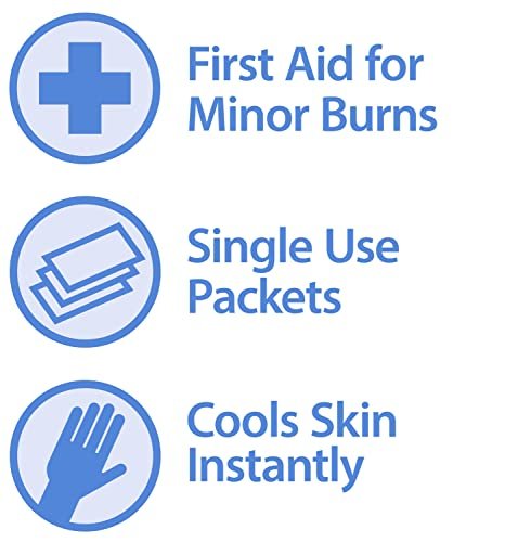Globe First Aid Burn Gel mit Aloe 0,9g Beutel (Box mit 144 Stück) - Erste Hilfe Gel zur vorübergehenden Linderung von leichten Verbrennungen, Schnitten und Schürfwunden