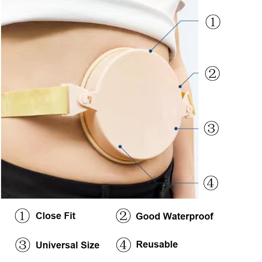 YEYSXSY Ostomiebedarf Stoma-Wasserdichte Duschabdeckung, Ostomie-Duschwundschutz, Beige, 15,5 x 15,5 x 4 cm