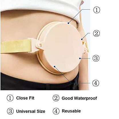 YEYSXSY Ostomiebedarf Stoma-Wasserdichte Duschabdeckung, Ostomie-Duschwundschutz, Beige, 15,5 x 15,5 x 4 cm