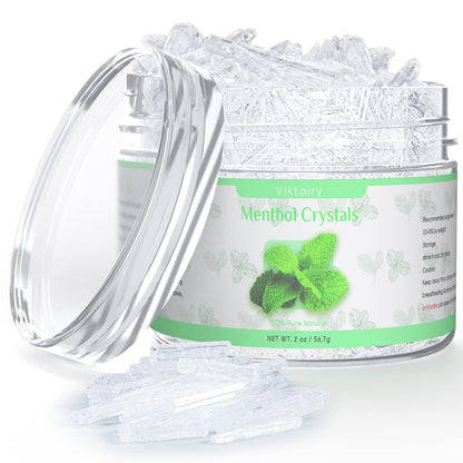 Viktairy Menthol Kristalle 2 oz – 100 % reine Bio-Minzkristalle für Duschbomben, Cremes & Seifen
