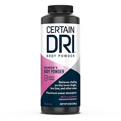 Certain Dri Körperpuder für Frauen - Talkumfrei - Dreifache Kontrolle von Schweiß, Geruch & Feuchtigkeit - Anti-Wundlaufen mit Calamin - Arztempfohlen für empfindliche Haut - 227 g
