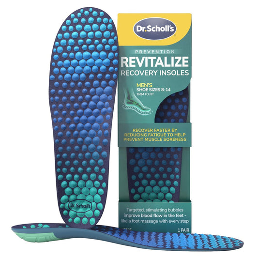 Dr. Scholl's® Revitalize Recovery Einlegesohlen – Schnellere Erholung, weniger Müdigkeit und Schmerzen – Für Herren Größe 8-14, Grün, 1 Paar