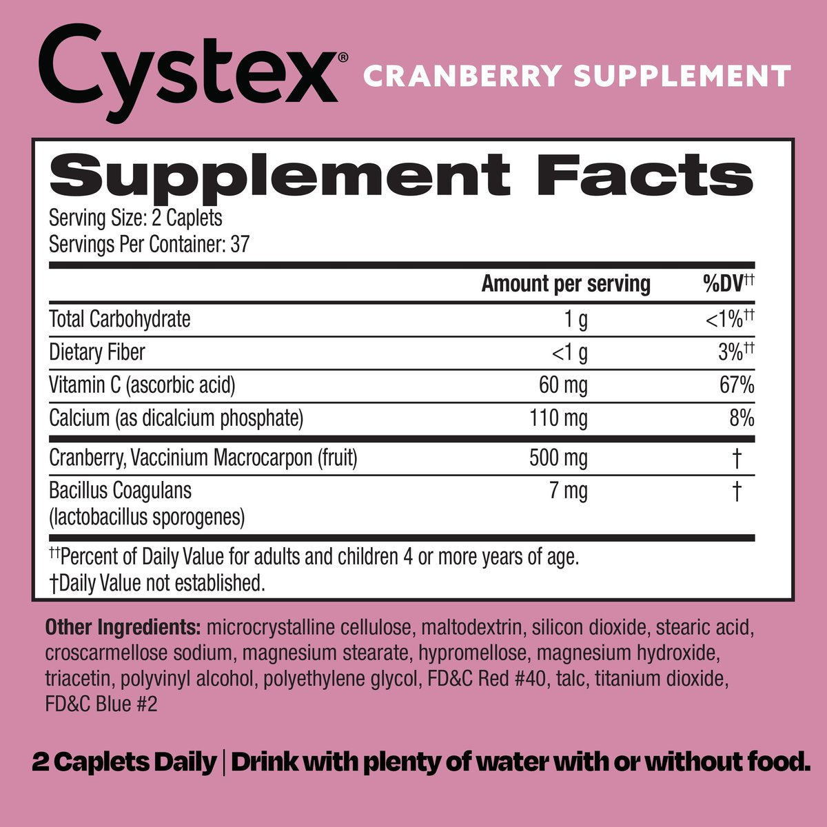 Cystex Cranberry Urinary Health Supplement – Cranberry, Probiotika, Präbiotika & Vitamin C für Harnwegs- und Vaginalgesundheit – pH- und Hefegleichgewicht – Zuckerfrei – 75 Kapseln