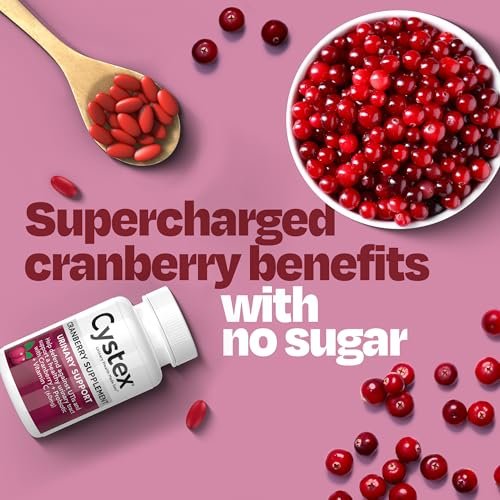 Cystex Cranberry Urinary Health Supplement – Cranberry, Probiotika, Präbiotika & Vitamin C für Harnwegs- und Vaginalgesundheit – pH- und Hefegleichgewicht – Zuckerfrei – 75 Kapseln