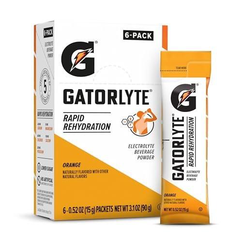 Gatorlyte Pulver Orange – 16,9 oz (6er Pack) – Elektrolyt-Getränkepulver zur schnellen Rehydrierung