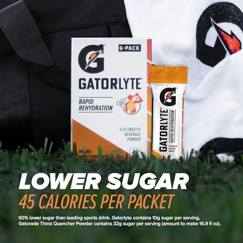 Gatorlyte Pulver Orange – 16,9 oz (6er Pack) – Elektrolyt-Getränkepulver zur schnellen Rehydrierung