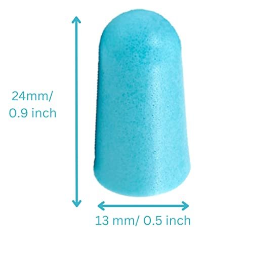 Qualitätsschaum Ohrstöpsel Blau - 50 Paar Großpackung, 32 dB Hochwertige Geräuschdämmende Ohrstöpsel für Schlafen, Schnarchen, Arbeit, Bau, Holzarbeiten - Einweg, Weich, Bequem & Schalldicht