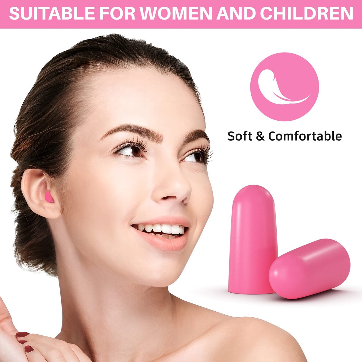 Schaumstoff-Ohrstöpsel klein 50 Paar - 30 dB Einweg-Ohrstöpsel zur Geräuschreduzierung für Kinder, Frauen, Babys, Kleinkinder - Seitenschläfer, Musik, Arbeit, Flugzeug, Konzert-Gehörschutz Bulk