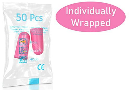 Schaumstoff-Ohrstöpsel klein 50 Paar - 30 dB Einweg-Ohrstöpsel zur Geräuschreduzierung für Kinder, Frauen, Babys, Kleinkinder - Seitenschläfer, Musik, Arbeit, Flugzeug, Konzert-Gehörschutz Bulk
