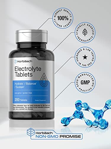 Horbäach Elektrolyt-Tabletten | 200 Stück | Unterstützt Hydratation, Balance & Vitalität | mit Calcium, Magnesium, Chlorid, Natrium und Kalium | Vegetarisch, Nicht-GVO & Glutenfrei
