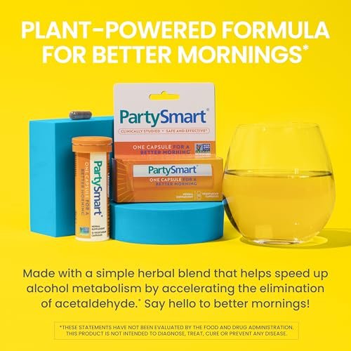 Himalaya PartySmart – 12 Kapseln – Pflanzliche Leberunterstützung für einen besseren Morgen nach dem Trinken – Vegan, Nicht-GVO, Glutenfrei, klinisch untersucht
