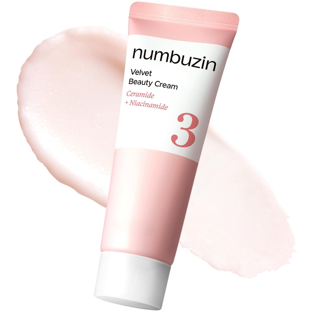numbuzin No.3 Cream | Samtige Schönheitscreme | Feuchtigkeit, verfeinerte Haut, porenverfeinernd, glatte Haut, Make-up-Vorbereitung, Primer, Niacinamid | 60 ml