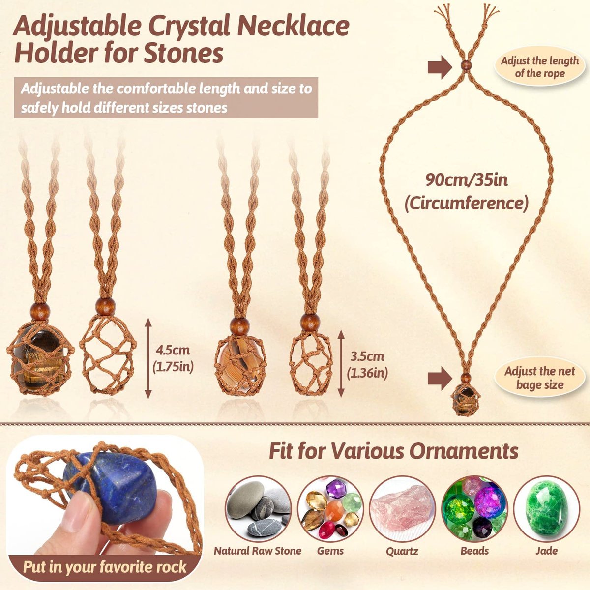 Evatage Kristall-Anhänger-Set mit 7 Chakra-Heilsteinen – 6 verstellbare Kristallkäfige für Yoga, Meditation, Schmuck und Wohnkultur
