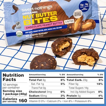 Sweet Nothings Bio-Nussbutter-Bissen, Sortenpaket: Schokolade, Apfel-Zimt & Haferflocken-Rosinen – 6 Beutel (2 pro Sorte), kein Zuckerzusatz, Ballaststoffquelle, nur 7 Zutaten