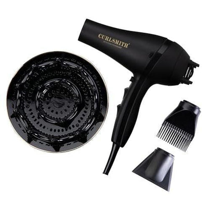 Curlsmith Defrizzion Haartrockner für lockiges Haar mit extra großem 8-Zoll-Diffusor für schnelles Trocknen, 2 Geschwindigkeiten, 3 Heizstufen, dauerhafte Kaltluftstufe mit minimaler Hitzeeinwirkung